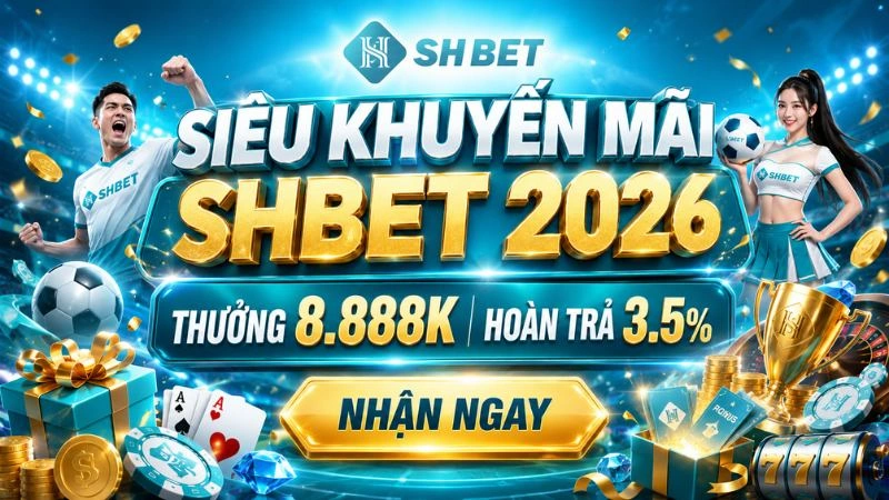 Tổng hợp chương trình khuyến mãi SHBET 2026: Thưởng chào mừng thành viên mới 8.888k và hoàn trả 3.5%.